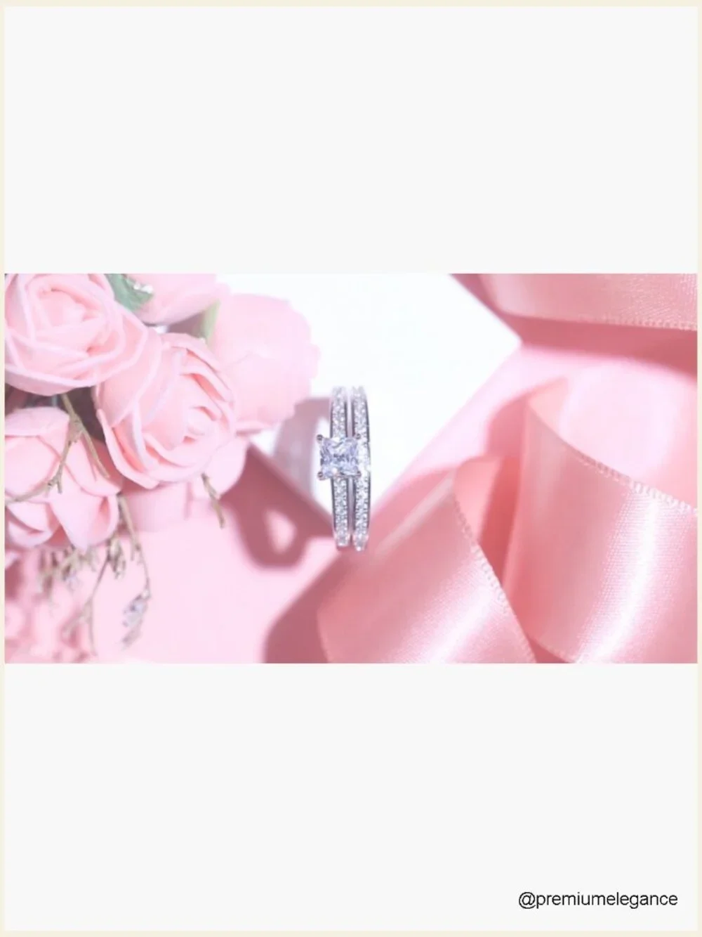 Princess Cut Cubic Zirconia Sterling Silver Bridal Set